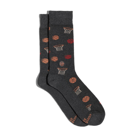 Socks that Support Youth Sports (Gray Basketballs)