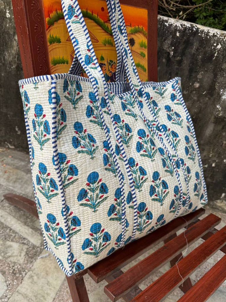 Handmade Cotton Quilted Market Bag