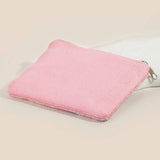 Smiley Flowers And Wavy Stripes Seed Beaded Coin Purse