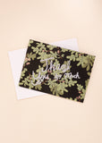 Oak Leaves Foil Thank You Note