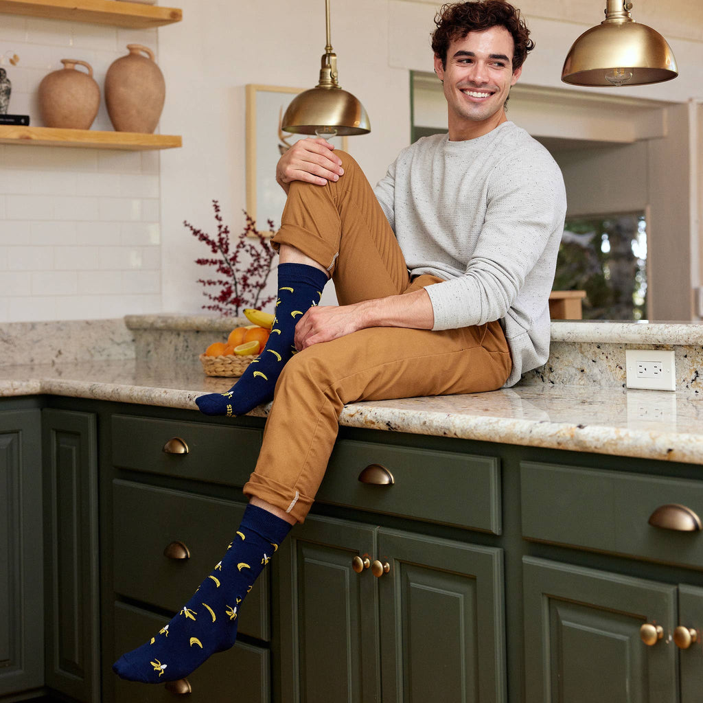 Socks that Plant Trees (Navy Bananas)