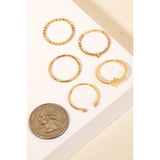 Assorted Metallic Band Rings Set