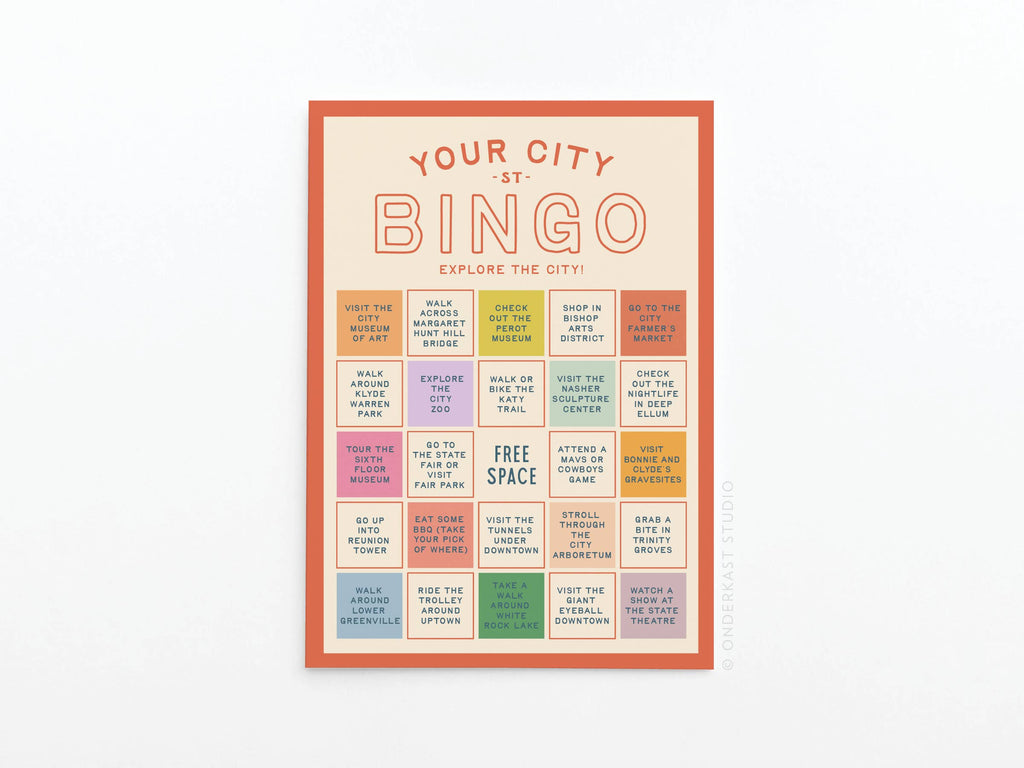 Custom City Explorer Bingo Card