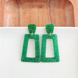 Avery Earrings - Green Glitter // Jewelry, Game Day