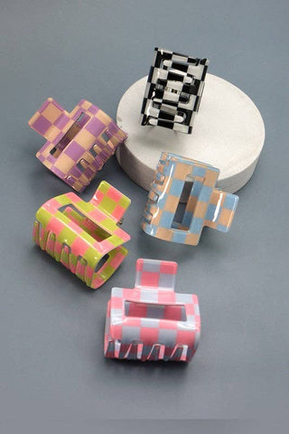 CHECKER HAIR CLAW CLIPS | 40H493