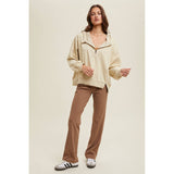 HALF-ZIP HOODED PULLOVER
