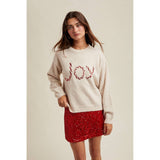 'JOY' SEQUIN CANDY CANE SWEATER / WL25-11114