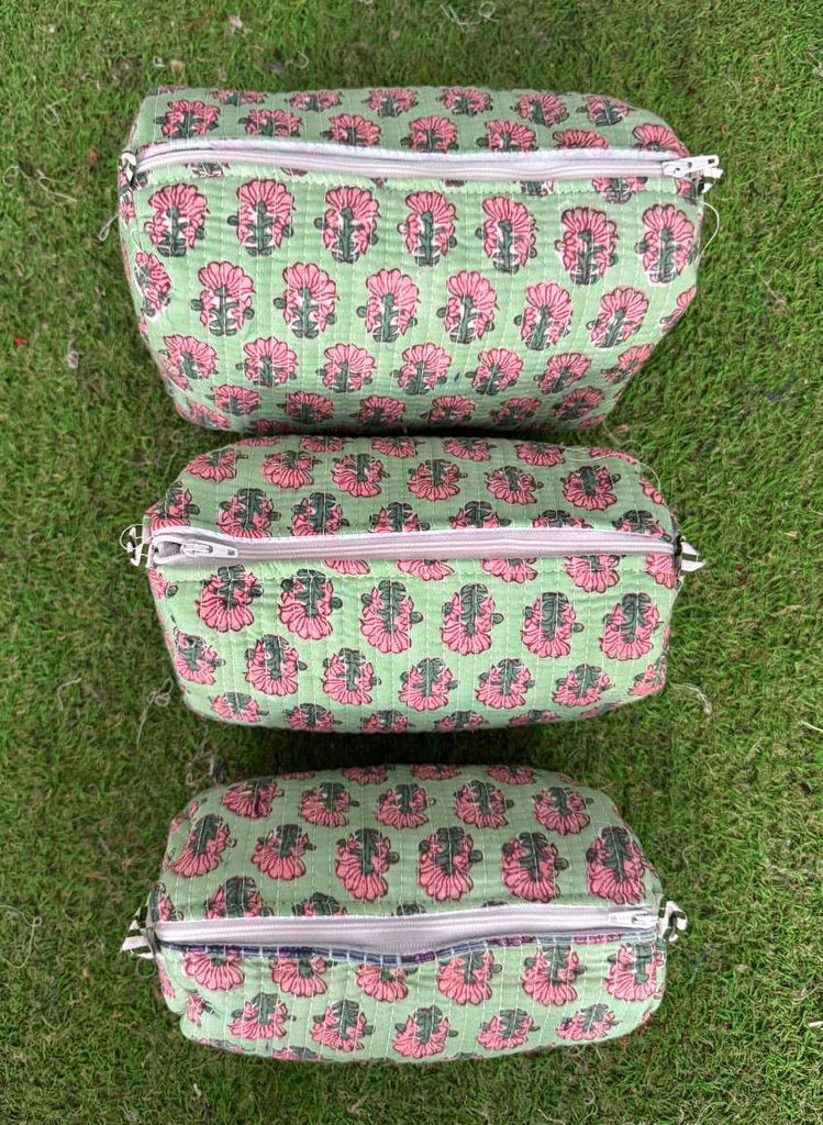 Small Floral Printed Cotton Bag Cosmetic Bag Handbag Pouches