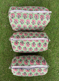 Small Floral Printed Cotton Bag Cosmetic Bag Handbag Pouches