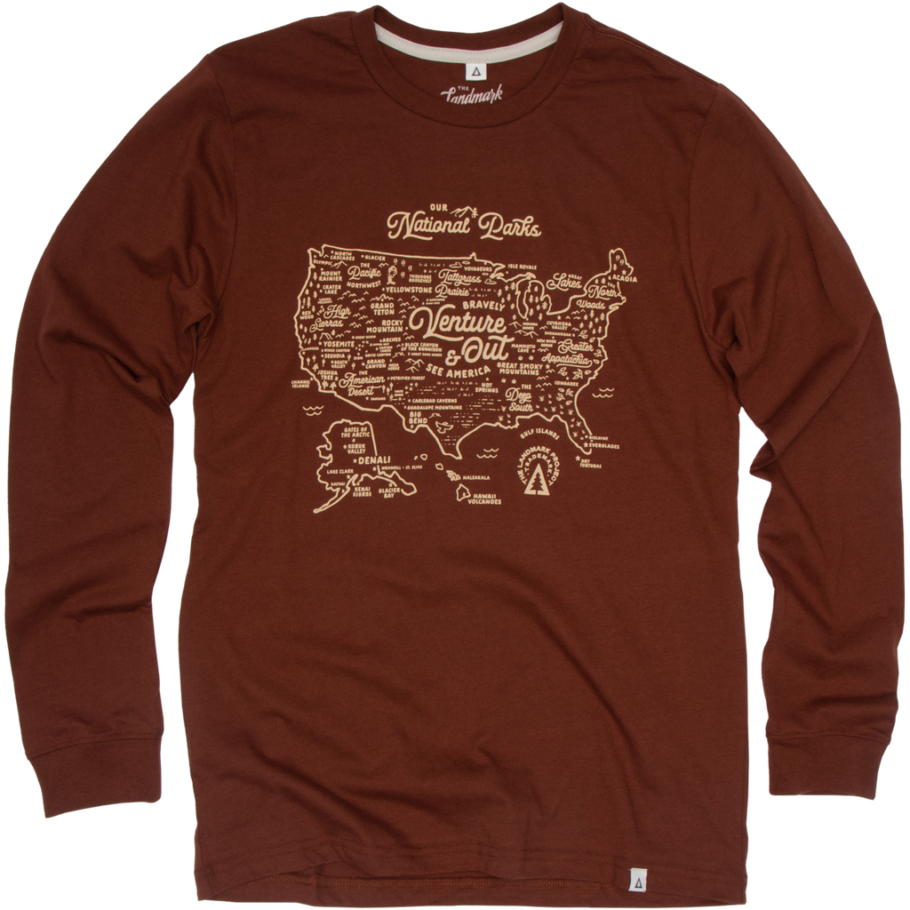 National Parks Map Long Sleeve T-shirt