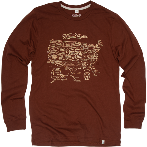 National Parks Map Long Sleeve T-shirt