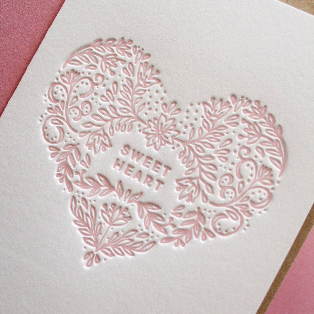 Sweet Heart Letterpress Card