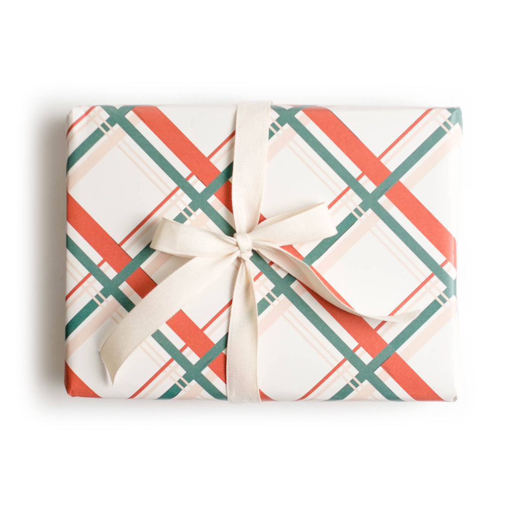Vintage Plaid Holiday Gift Wrap - Roll