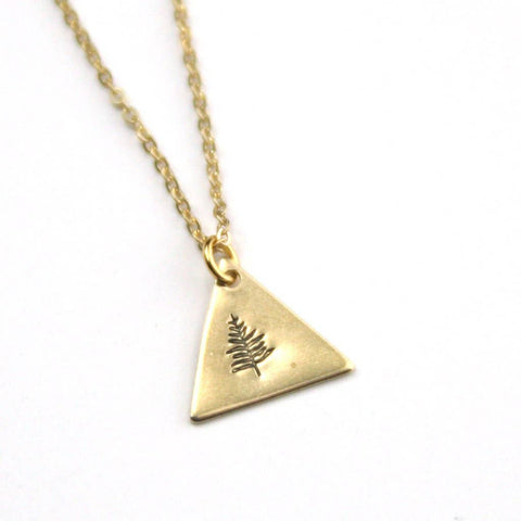 Tree - Brass Stamped Necklace