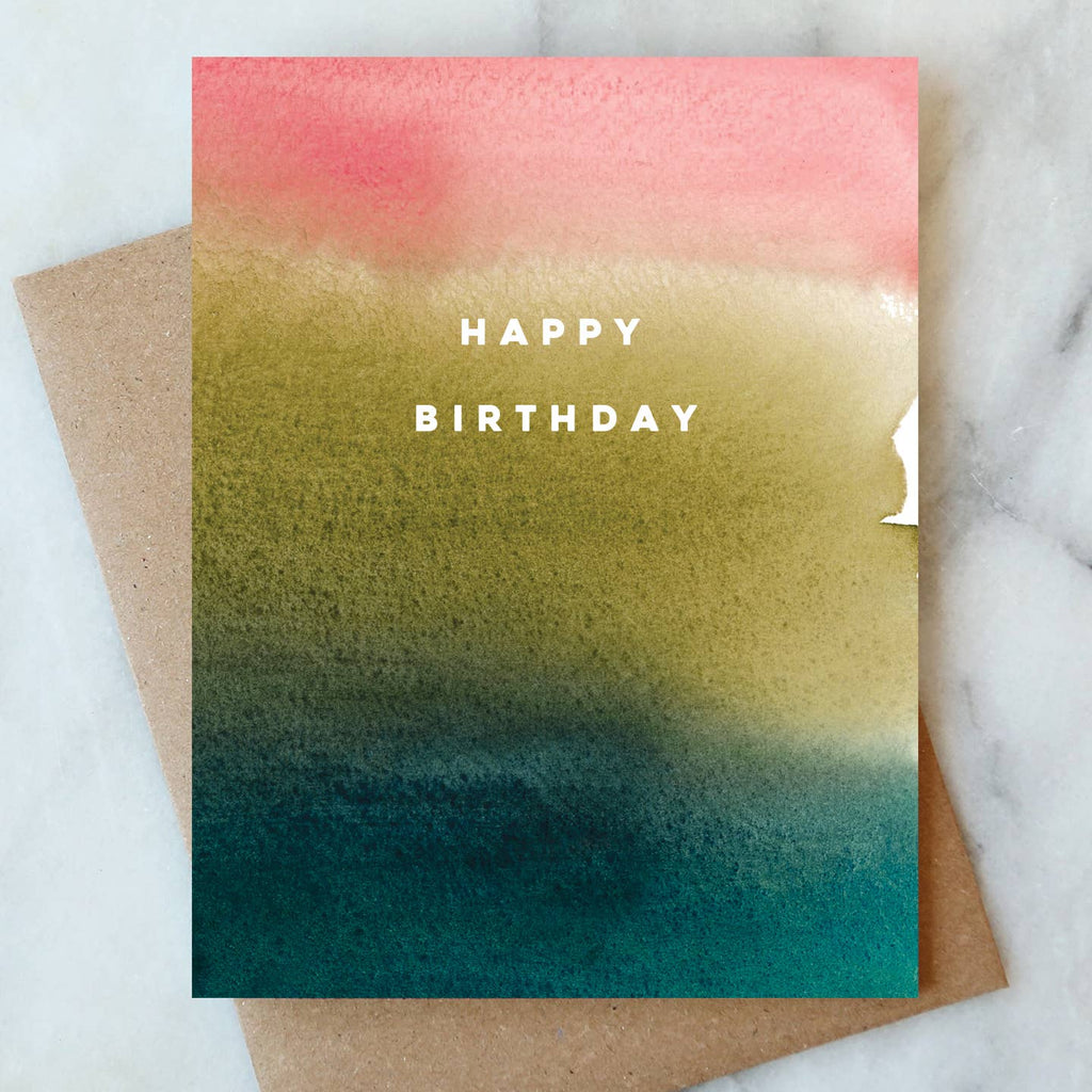 Watercolor Wash Birthday Card