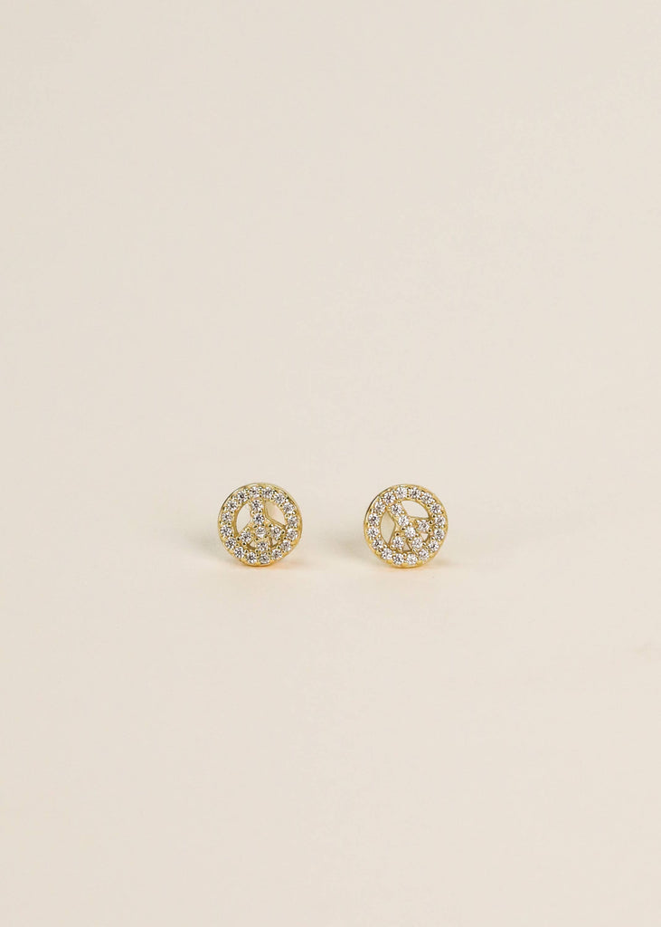 Pavé Stud - Peace Sign