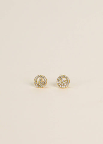 Pavé Stud - Peace Sign