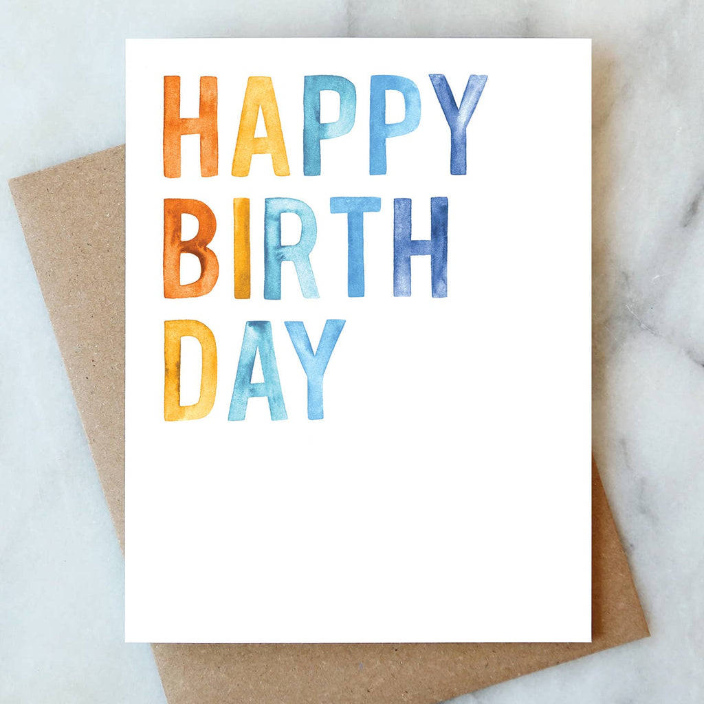 Bold Happy Birthday Card – Five Pound Apparel