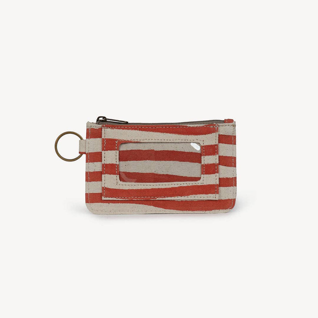 Fabric ID pouch - Small Cinnamon Stripe Print