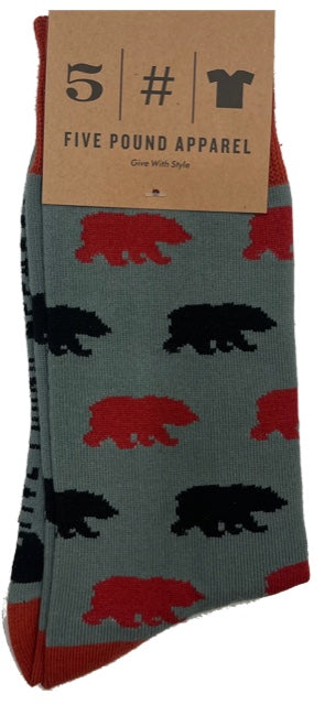 Bear Socks - Red/Black