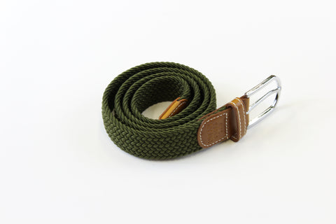 Woven Strech Belt - Dark Green