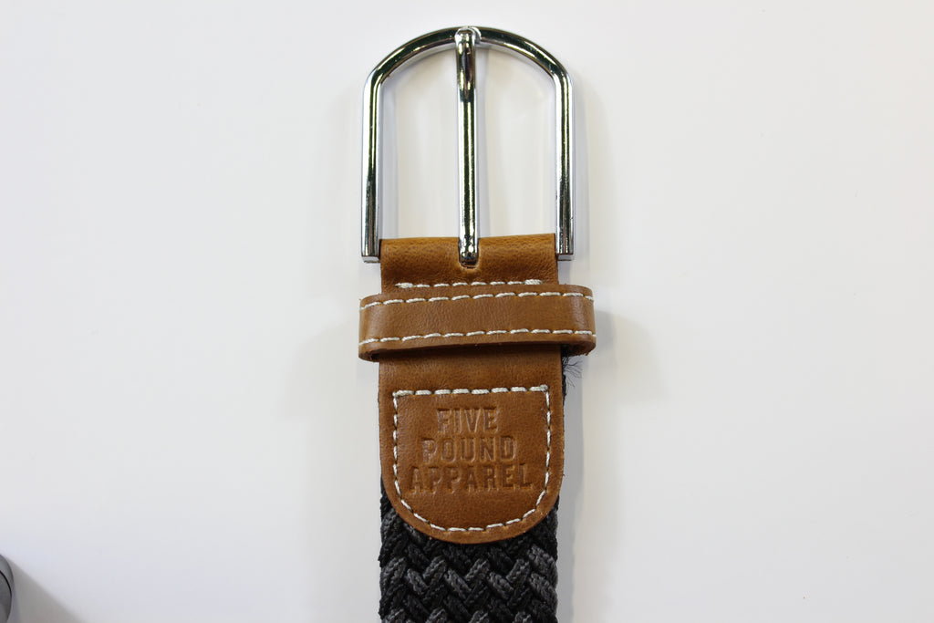 Woven Stretch Belt - Black/Grey