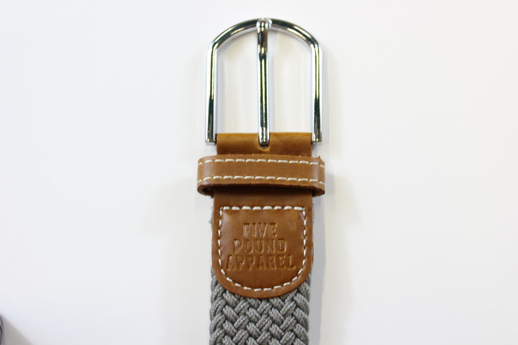 Woven Stretch Belt -  Light Grey