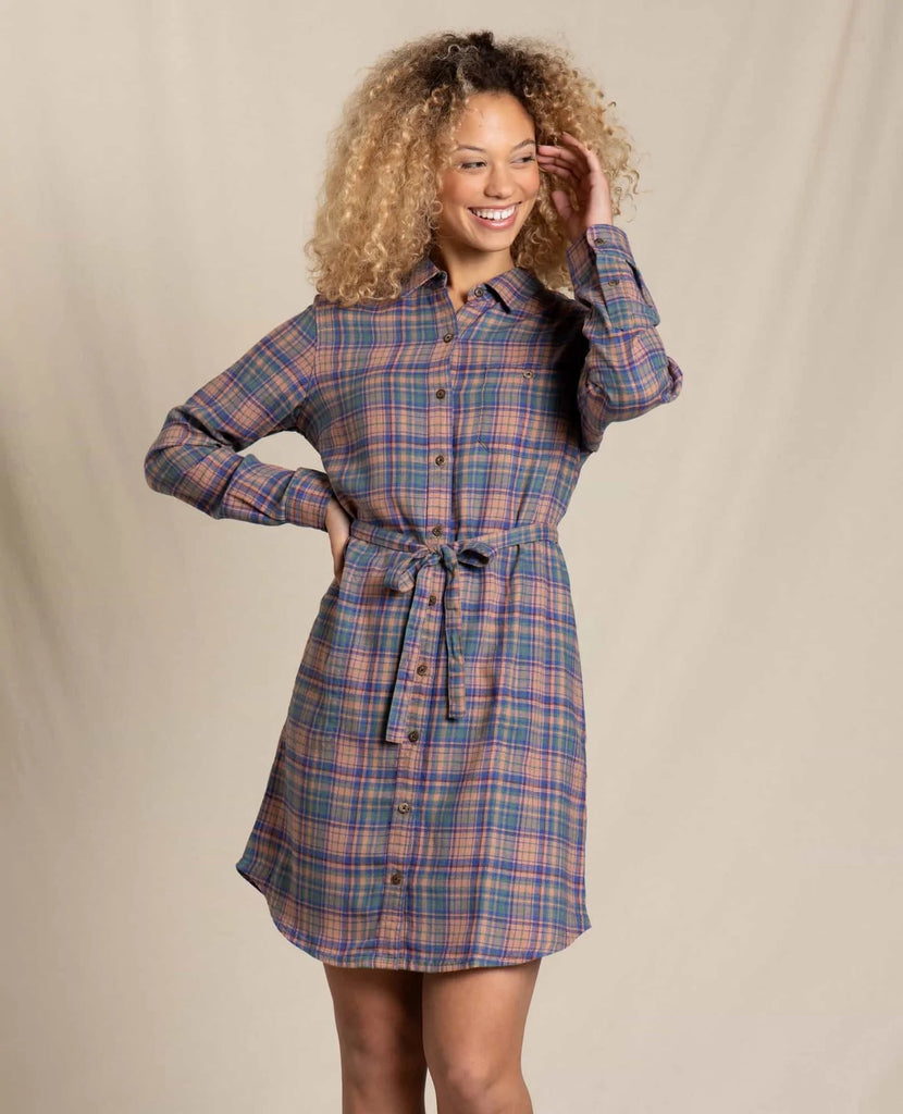 Womens plaid sales flannel shirt dress