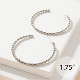 Twist Open Hoop Earrings - Silver