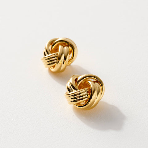 Metal Knot Stud Earrings