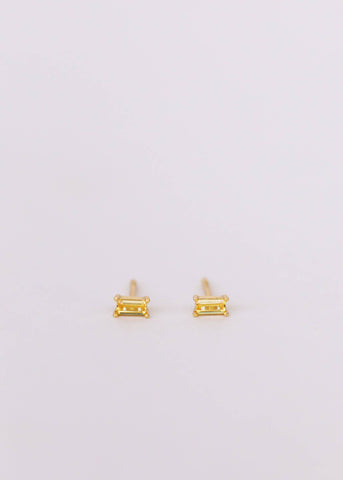 Baguette Earrings - Lemon