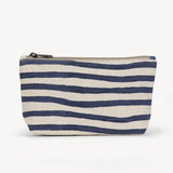Small Make Up Pouch - Small Cobalt Stripe Print