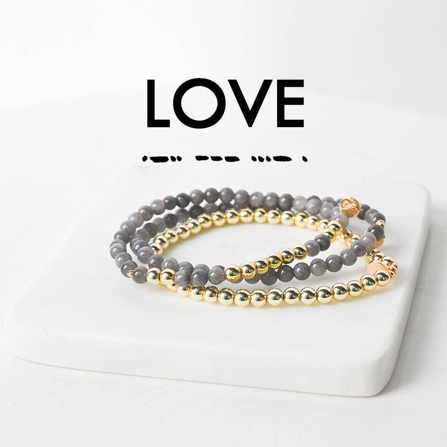 LOVE Morse Code Stacking Bracelet Set